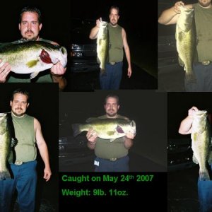 9lb. 11oz. Largemouth Bass caught in Southern Indiana May 2007