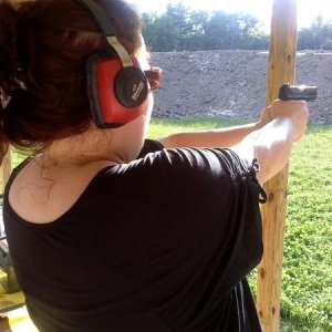 Wife with her Walther PK380.