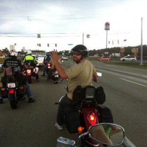 BSUrugger waving in Bloomington