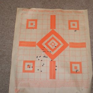 25 yard zero..  After the zeroing mess in the middle.  Start clockwise from top left..   I was using Fiocchi Ammo 223 remington 50 grs. Vmax