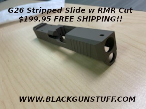 Glock 19 with front and rear serrations with RMR optic cut out - Made from 416 stainless steel Fits glock gen 1,2,3 Fits on glock or poly 80 frames to be used with Glock 19 parts Tungsten silver Cerokote heat treated Made in the USA RMR- can be used with trijicon, holoson , swamp fox etc. 6/32 threat pattern - screws not included MSRP $249