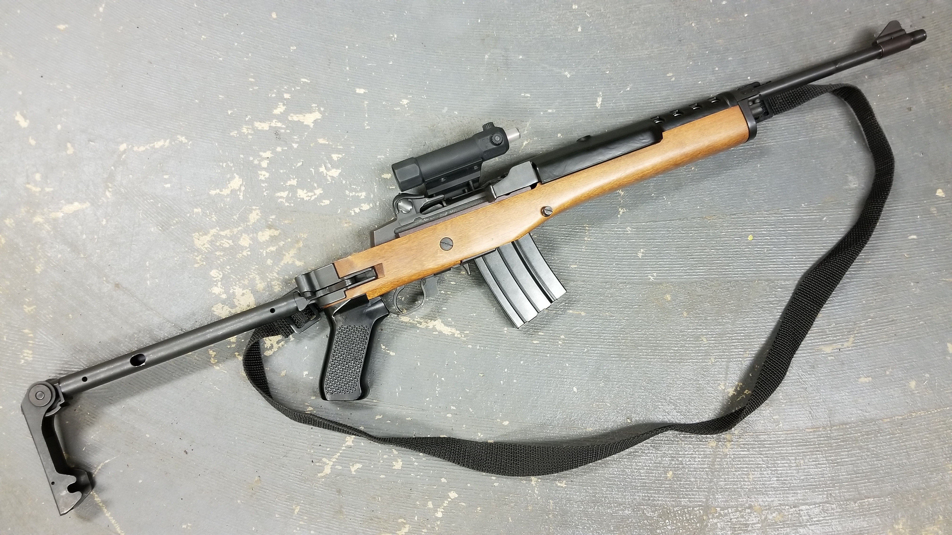 Ruger Mini-14 5.56 181 series rifle with Ruger factory folding stock, very ...